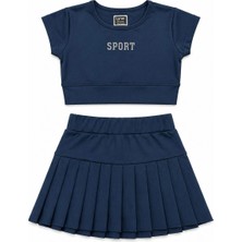 Beniizle Sport Kabartmalı Şort Etekli Kız Çocuk Takım