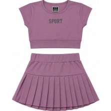 Beniizle Sport Kabartmalı Şort Etekli Kız Çocuk Takım