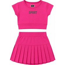 Beniizle Sport Kabartmalı Şort Etekli Kız Çocuk Takım