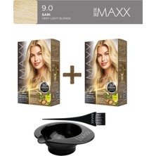 Maxx Deluxe 2'li Paket Beauty Expert Set Boya 9.0 Doğal Sarı, Boya Tası ve Fırça Hediye!