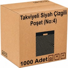Barışkan Takviyeli Siyah Çizgili Poşet 40X50 (NO:4)-1000'LI