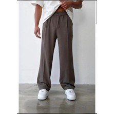 Ser Joven Erkek Vizon Baggy Fit Rahat Kesim Pileli Kumaş Pantolon