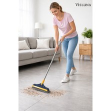 Visluna V-Şekil Temizleme Fırçası Yer Fırçası Süpürge Uzun Sap ve Çift Fırçalı Çekçek