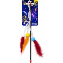 Catmozz Premium 3'lü Tüylü Ponpon Boru Olta 45 cm