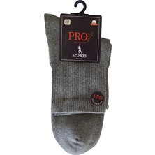 Pro Çorap 14013 Havlu Erkek Patik Çorabı Açık Gri 41-44