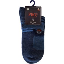 Pro Çorap 14015 Dukha Havlu Erkek Patik Çorabı Mavi 41-44