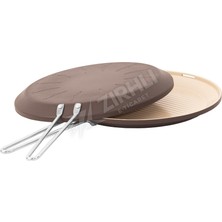 5 Adet Akdeniz Çok Amaçlı Döküm Krem Rengi Tava No:32