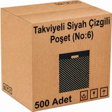 Barışkan Takviyeli Siyah Çizgili Poşet 60X70 (No:6) - 500'LÜ
