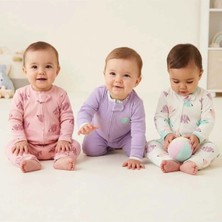 Retro Women Kız Bebek Sevimli Desenli Pamuklu Günlük Hediye 3'lü Tulum Seti