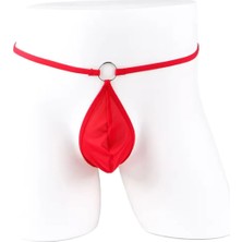 Fantezi Kırmızı Transparan Halkalı Tül Erkek String Seksi Erkek Iç Çamaşırı BC4609