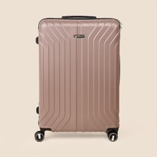 Hoffmanns Vertical Line Büyük Boy Abs Valiz - Platin - 76X52X30 cm