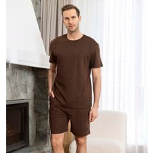 Aydoğan Lodos Store Erkek Kısa Kollu Şortlu Bambu Pamuk Karışımlı Pijama Takımı