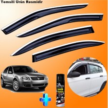 Caraks Vw Bora Mügen Cam Rüzgarlığı Abs Nikelaj Krom Cam Rüzgarlığı 1998-2004 + Ebrayn Lastik Parlatıcı