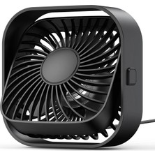 Warmco K51 Masaüstü Vantilatör 3 Kademeli 360° Döner Başlıklı USB Kablolu Soğutucu Fan Siyah