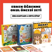 Bunbaza Tak- Çıkar Cırtlı Aktivite Kitabı + Zeka Kartları Seti | Montessori Eğitici Oyuncak (1-4 Yaş, Inşaat Kitabı & Hafıza Kartları)