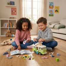 Ogi Mogi Toys Eğitici Bloklar Işıklı Yeşil Karavan 304 Parça Yapı Seti