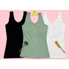 Veloure Kadın Atlet Pedli Modal 3’lü Siyah,Beyaz,Yeşil südyenli ~bluz,T-shirt' YENİ SEZON 🌞