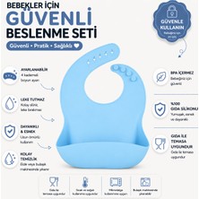 Jojobebek Çocuk Silikon Mama Önlüğü (Mavi Renk)