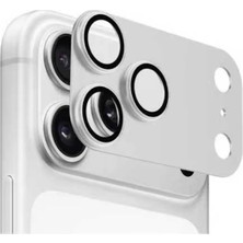 Kzn Tech iPhone 17 pro Max Safir Kamera Lens Koruyucu Çerçeveli Darbe Emici Çizilmez Lens Koruma