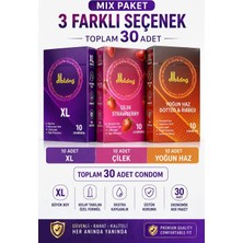 Ada Marketing Mix Prezervatif Seti 30 Adet XL Çilek Aromalı ve Yoğun Tırtıklı Ekonomik Paket