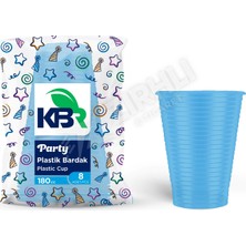 3 Adet Kbr Party Plastik Bardak Mavi 8'li