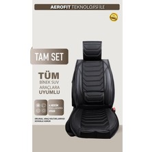 Subaru Forester Yeni Uyumlu Isofix Destekli Premium Venezia Serisi Deri Oto Koltuk Kılıfı Ön Arka 5’li Set Siyah Renk