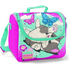 Coral High Kids Su Yeşili Pembe Kedi Desenli Thermo Beslenme Çantası 5 Litre Kapasite ile