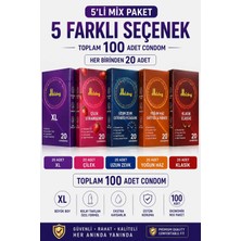 Ada Marketing Mix Prezervatif 100 Adet Classic Tırtıklı Çilek Aromalı XL Ekonomik Paket