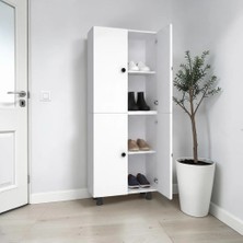 Zerka Concept Sarvel Mdf 4 Raflı Çok Amaçlı Mutfak Banyo Ayakkabılık Dolap 50CM