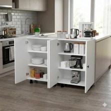 Zerka Concept Destan Çok Amaçlı Mutfak Banyo Ayakkabılık Dolabı 137 cm