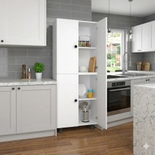 Zerka Concept Alva Tamamı Mdf 4 Raflı Çok Amaçlı Mutfak Banyo Ayakkabılık Dolabı 60 cm