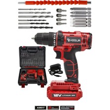 Assur 12V Şarjlı Matkap Darbesiz Kullanım İçin Çift Akü ve LED Aydınlatma Özellikli