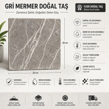 Blokon Premium Gri Mermer Doğal Taş 20X20 cm – Dayanıklı & Şık Dekoratif Plaka
