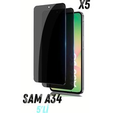 PSGT 5'li Sam A34 Hayalet Ekran Koruyucu Kırılmaz Cam Privacy Yandan Görünmez
