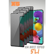 PSGT 5'li Redmi Note 12PRO Hayalet Ekran Koruyucu Kırılmaz Cam Privacy Yandan Görünmez