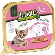 Jungle 100 gr Püre Kedi Maması Yavru Sütlü & Tavuklu *3'lü