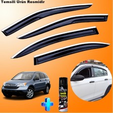 Caraks Honda Crv Mügen Cam Rüzgarlığı Abs Nikelaj Krom Cam Rüzgarlığı 2007-2012 + Ebrayn Lastik Parlatıcı