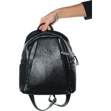 Luvi 1201 Siyah Grain Kadın Sırt Cantası