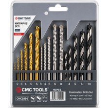 Cmc Tools 16 Parça Matkap Uç Seti Metal Ahşap Beton Uyumlu Çok Amaçlı Delme Seti CMC5950