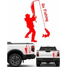 Sticker Usta Balıkçı Haydi Balık Tutmaya Go Fishing Sticker Oto Araba Motosiklet Kask Sticker 00202-1
