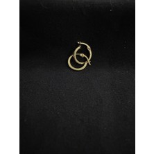 Sarezza Gold Altın Kare Kesim Halka Küpe Çift