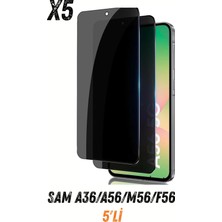 PSGT 5'li Sam A36/A56/M56/F56 Hayalet Ekran Koruyucu Kırılmaz Cam Privacy Yandan Görünmez