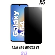PSGT 5'li Sam A54 5G/S23 Fe Hayalet Ekran Koruyucu Kırılmaz Cam Privacy Yandan Görünmez