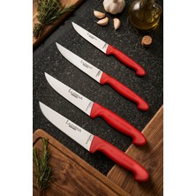 Lazbisa Silver Serisi Mutfak Bıçak Seti Et Ekmek Sebze Bıçağı 4 Lü Set Günlük Kullanım ( Mtf-205)