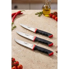 Lazbisa Soft Grip Mutfak Bıçak Seti Et Ekmek Sebze Bıçağı 3 Lü Set Günlük Kullanım ( Mtf-052 )