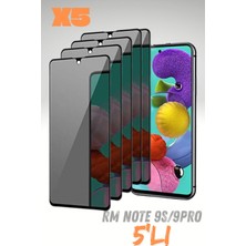 PSGT 5'li Redmi 9s/9pro Hayalet Ekran Koruyucu Kırılmaz Cam Privacy Yandan Görünmez