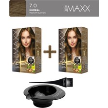 Maxx Deluxe 2'li Paket Beauty Expert Set Boya 7.0 Kumral, Boya Tası ve Fırça Hediye!