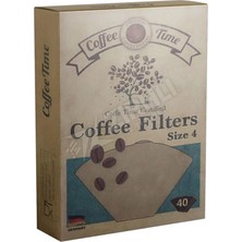 5 Adet Coffe Time Kahve Filtre Kağıdı No:4 40'lı