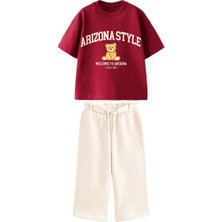 Lolli Boom Kids Unisex Arizona State Bordo - Krem Alt Üst Takım  - Bordo - 4-5 Yaş - ST01216-BORDO-4-5 Yaş