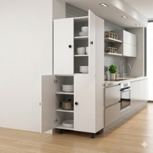 Zerka Concept Bern Mdf 6 Raflı Çok Amaçlı Mutfak Banyo Ayakkabılık Dolabı 50 cm
